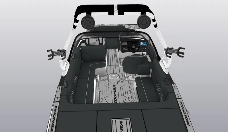Slide: The Image of 2024 Moomba Max boat interior with advanced seating and sound system. - 4