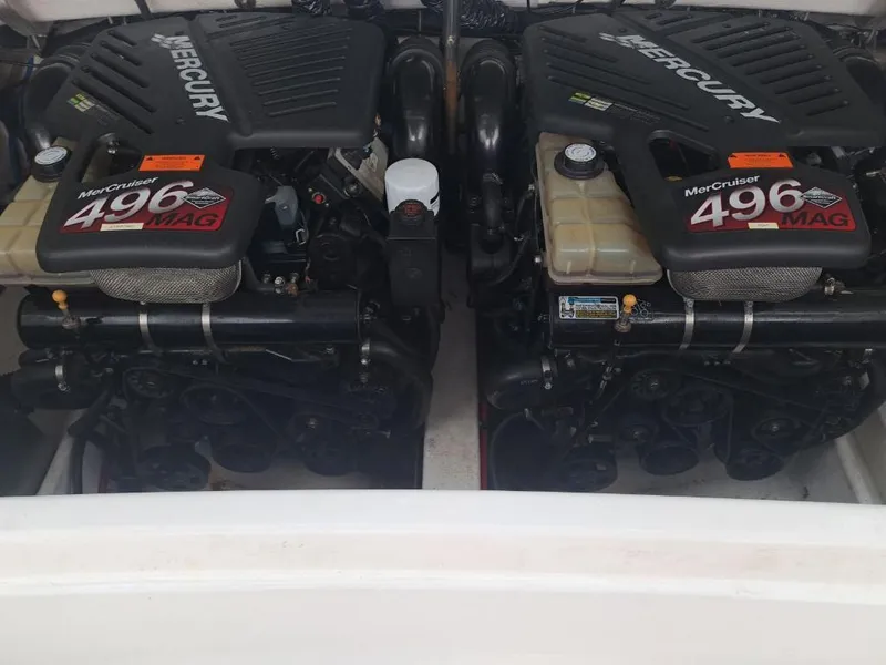 Slide: The Image of Twin MerCruiser 496 MAG engines in a 2002 Formula 330 SS boat. - 5