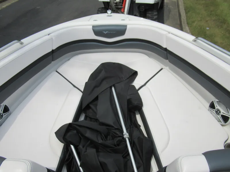 Slide: The Image of 2020 Vortex 203 VR boat interior with seating and storage. - 17
