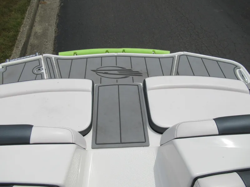 Slide: The Image of 2020 Vortex 203 VR boat deck with cushioned seating and non-slip flooring. - 25