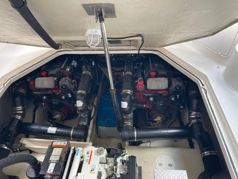 Slide: The Image of 2005 Regal Commodore 3560 IB engine compartment with dual Volvo Penta engines. - 40