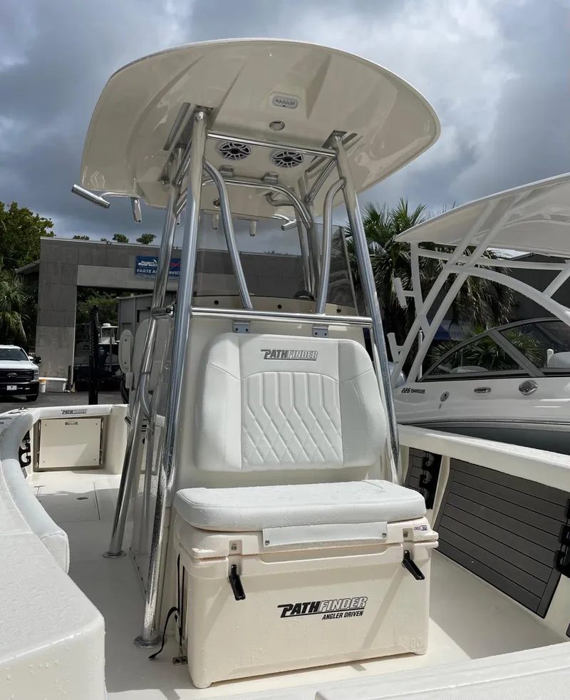 Slide: The Image of 2024 Pathfinder 2400 Open boat with T-top and seating. - 6