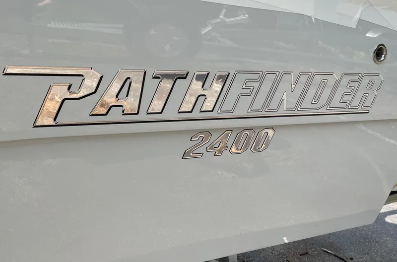 Slide: The Image of 2024 Pathfinder 2400 Open boat logo on hull. - 8