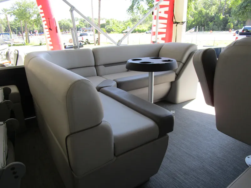 Slide: The Image of Interior seating of 2024 Sweetwater Xperience SW 2286 FX pontoon boat. - 5