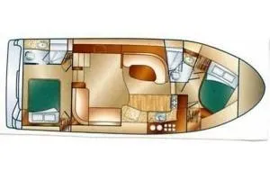 Slide: The Image of Floor plan of a 2000 Silverton 392 Motor Yacht, showcasing interior layout. - 74