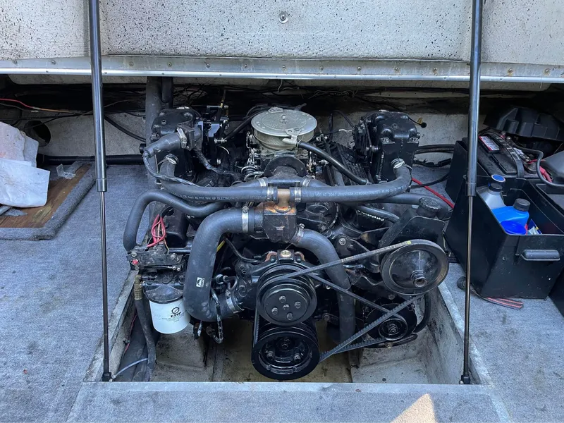 Slide: The Image of 1989 Cobalt CONDURRE boat engine compartment with visible engine and components. - 3