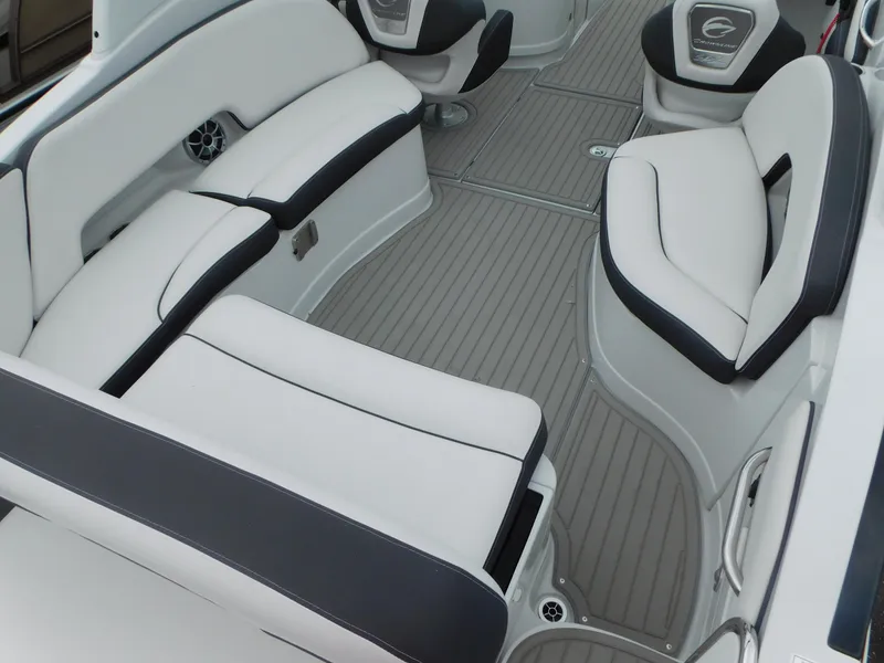 Slide: The Image of Trailer hitch of a 2024 Crownline 280 SS boat on concrete floor. - 3