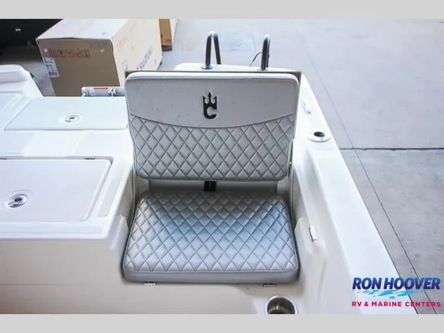 Slide: The Image of 2023 Catalyst Boat Works 2300 BAY seat with diamond pattern upholstery. - 11