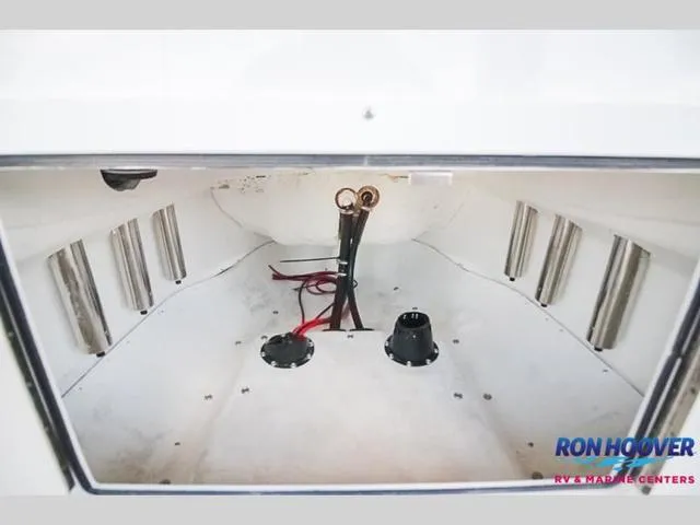 Slide: The Image of Interior view of 2023 Catalyst Boat Works 2300 BAY storage compartment. - 17