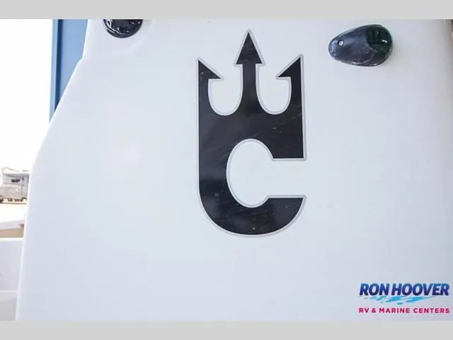Slide: The Image of Catalyst Boat Works 2300 BAY 2023 logo on white surface, Ron Hoover branding visible. - 3