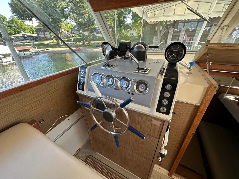 Slide: The Image of Interior view of 1968 Chris-Craft 35 Commander cockpit. - 14