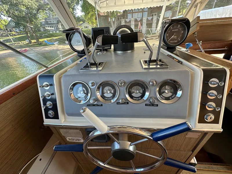 Slide: The Image of Dashboard of a 1968 Chris-Craft 35 Commander boat. - 17