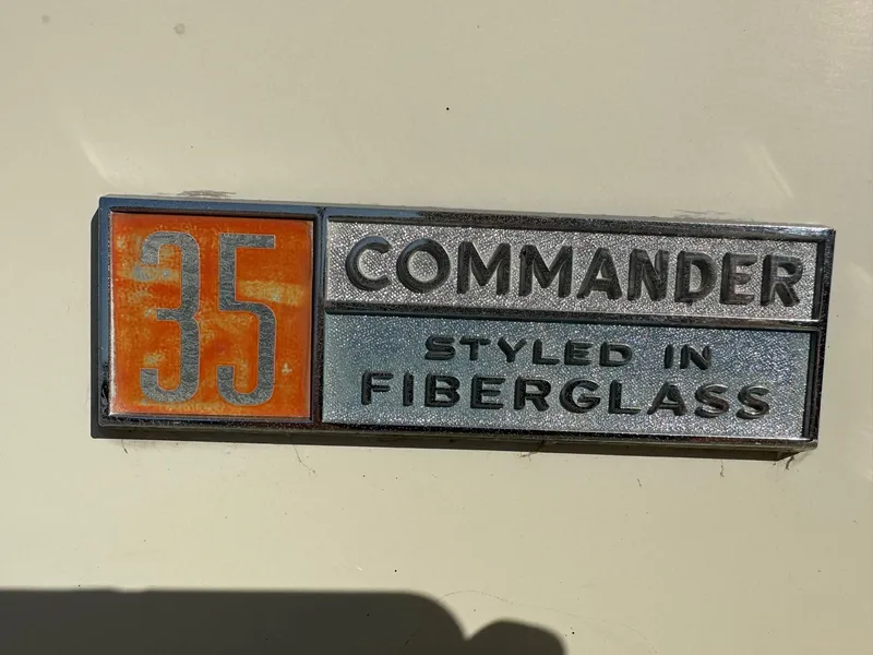 Slide: The Image of Chris-Craft 35 Commander 1968 emblem, styled in fiberglass. - 7