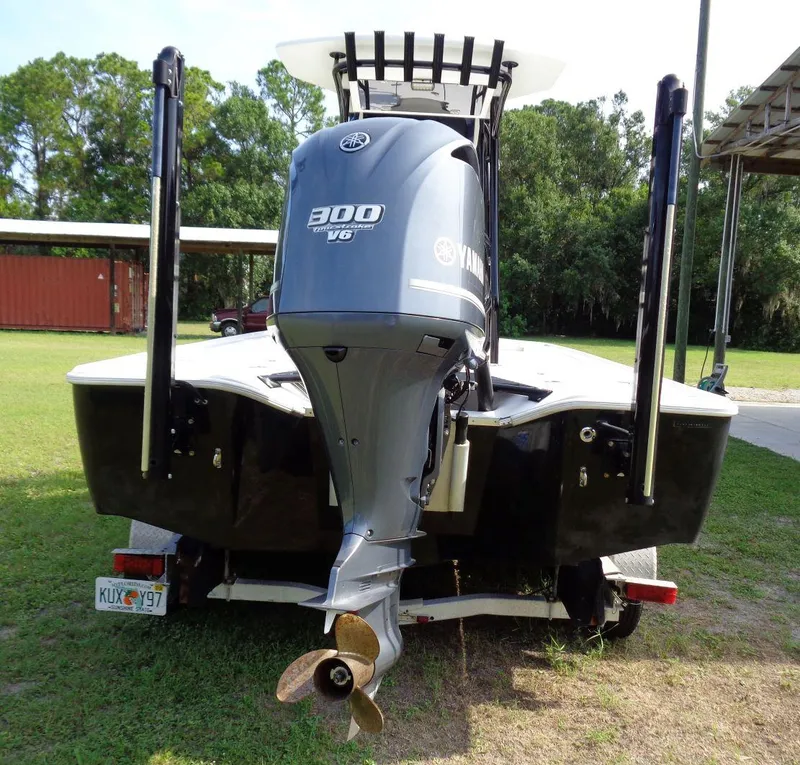 Slide: The Image of 2011 Cape Horn 23 Cape Bay boat with Yamaha 300 V6 engine on trailer. - 7