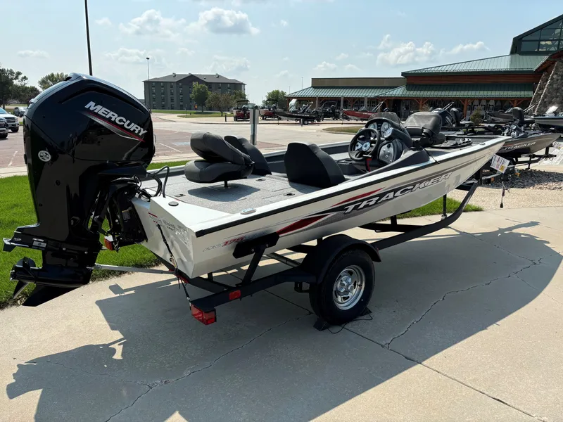 Slide: The Image of 2024 Tracker Pro Team 175 TXW boat with Mercury engine on trailer. - 3