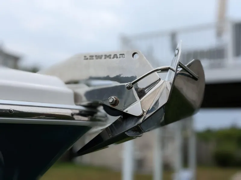 Slide: The Image of Close-up of 2021 Edgewater 262 CC boat anchor system. - 24