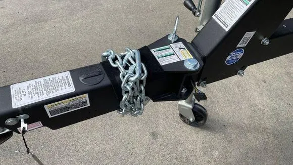 Slide: The Image of 2023 Crestliner 1750 Fish Hawk trailer hitch with safety chain. - 10