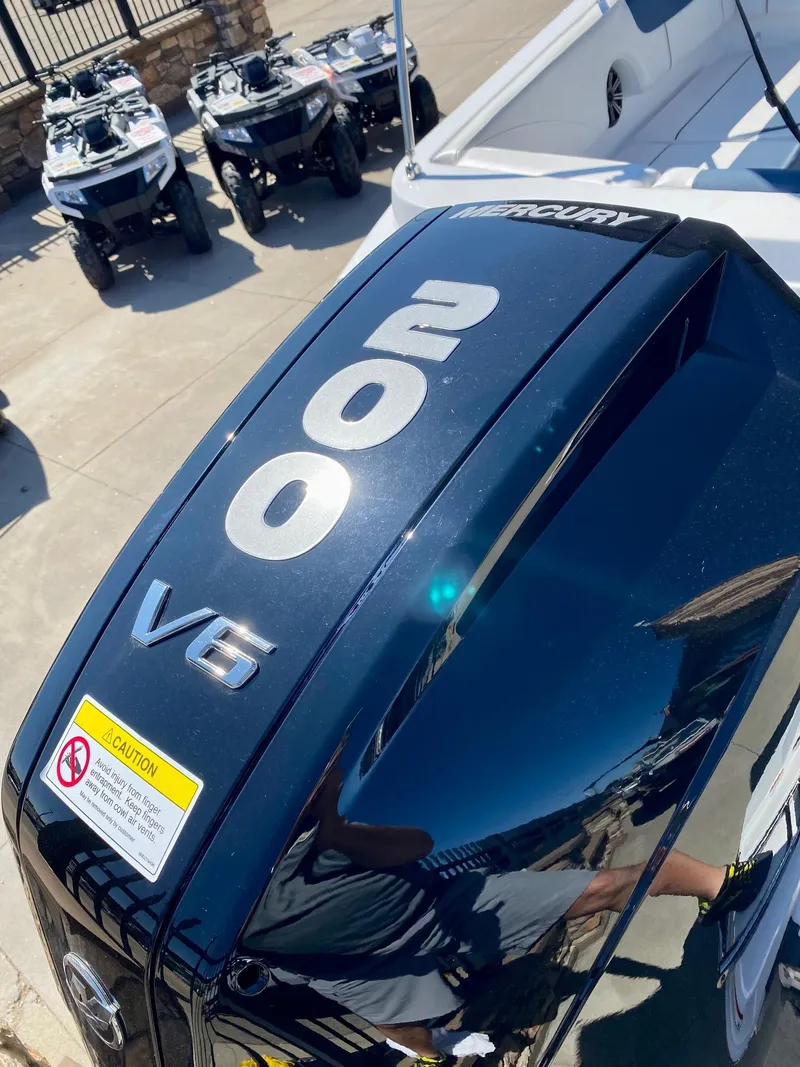 Slide: The Image of 2024 Tahoe 2150 boat with Mercury 200 V6 engine. - 3