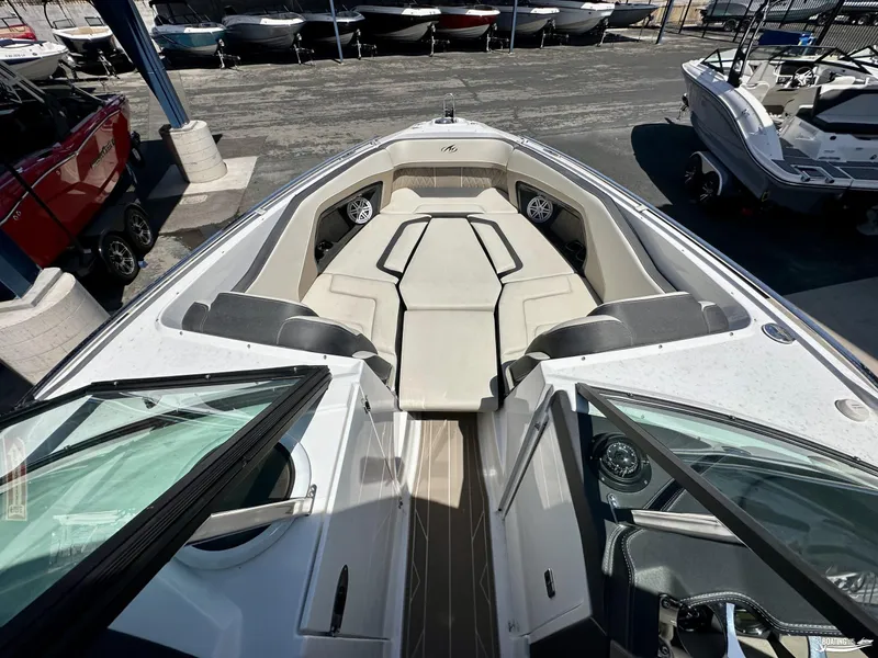Slide: The Image of 2024 Monterey 305SS boat interior with spacious seating and modern design. - 3
