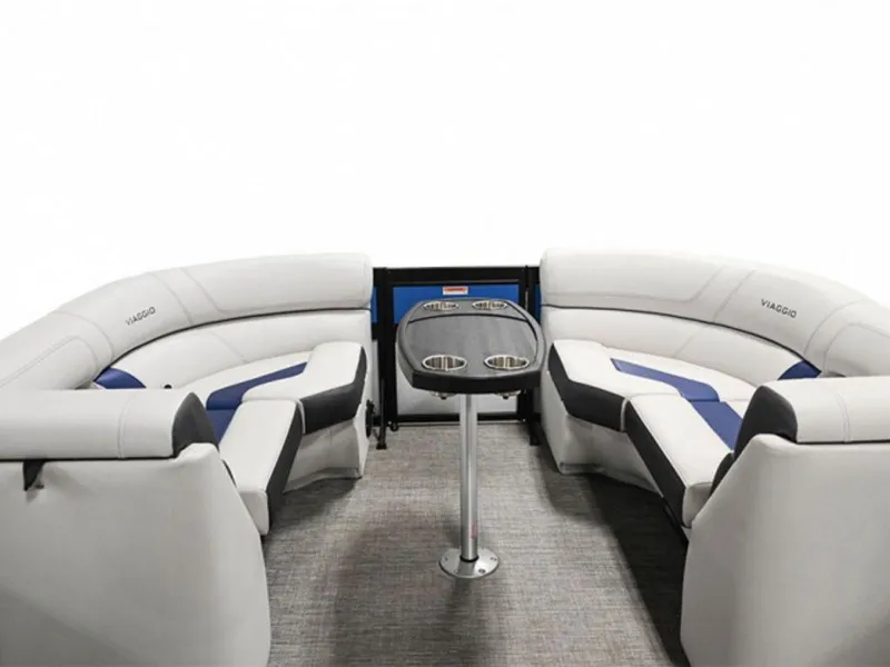 Slide: The Image of 2022 VIAGGIO by Misty Harbor Diamante U D23U boat interior with plush seating and table. - 5