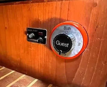 Slide: The Image of Control panel on 1986 Pearson 303 boat with bilge pump and battery switch. - 15