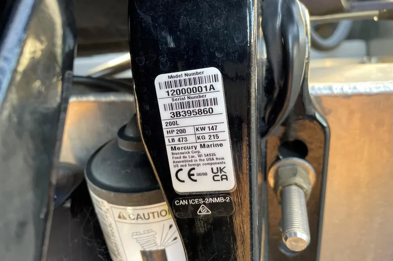 Slide: The Image of Label on 2024 Sun Tracker Party Barge 22 XP3, featuring Mercury Marine specifications. - 70