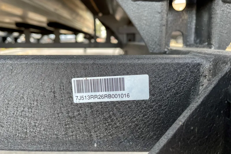 Slide: The Image of Barcode and serial number on 2024 Sun Tracker Party Barge 22 XP3 frame. - 71