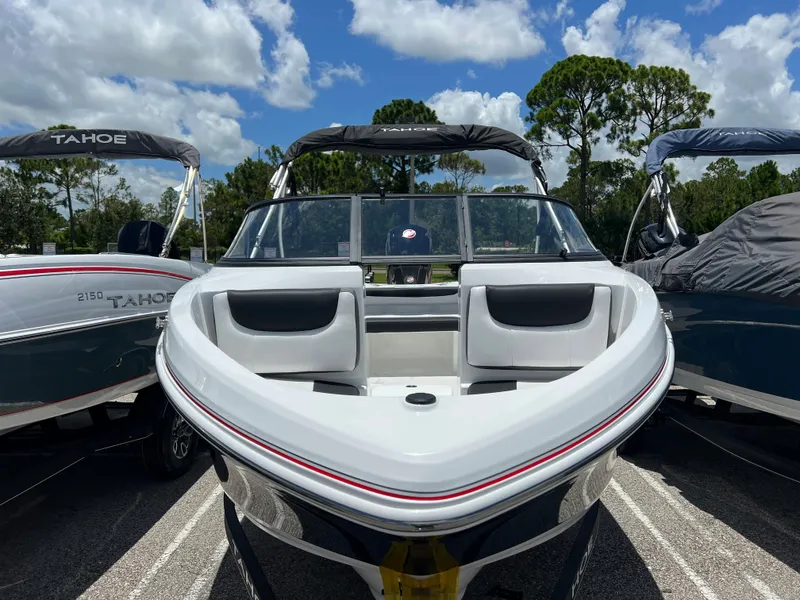 Slide: The Image of 2024 Tahoe 185 S boat with sleek design and comfortable seating. - 2