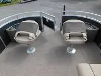 Slide: The Image of 2024 Sun Tracker Fishin' Barge 22 XP3 boat with two swivel fishing seats. - 3