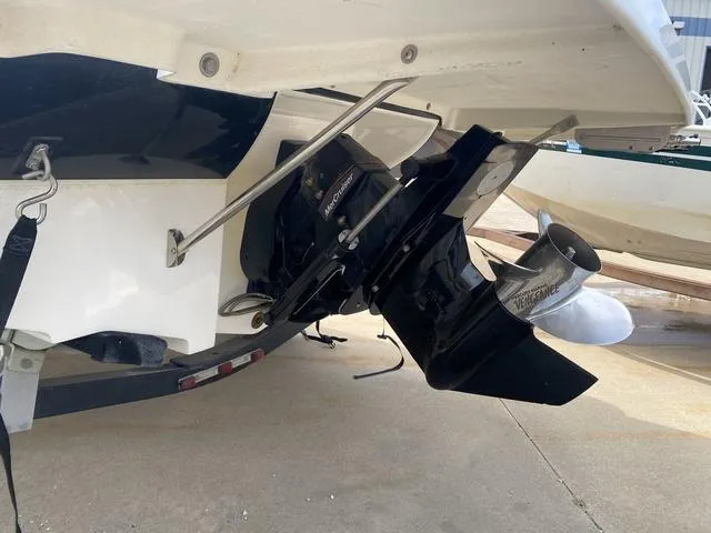 Slide: The Image of 2012 Bayliner 195 Bowrider boat stern with Mercury Vengeance propeller. - 5