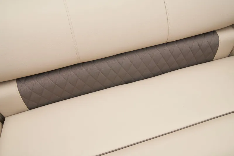 Slide: The Image of 2024 Sun Tracker Party Barge 22 XP3 beige and gray quilted seat detail. - 47