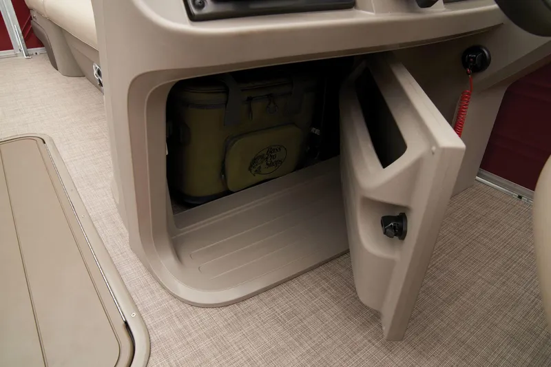 Slide: The Image of Storage compartment on the 2024 Sun Tracker Party Barge 22 XP3 pontoon boat. - 45