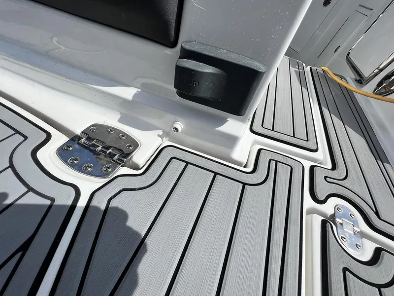 Slide: The Image of 2022 Monterey M-45 boat deck with non-slip surface and stainless steel fittings. - 35