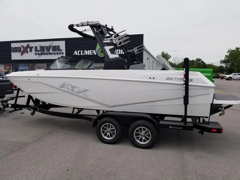 Slide: The Image of 2023 ATX Surf Boats 20 Type-S on trailer at dealership. - 8