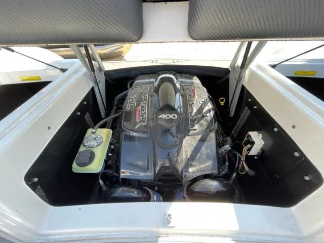 Slide: The Image of 2015 Sanger V 212 boat engine compartment with 400 HP motor. - 15