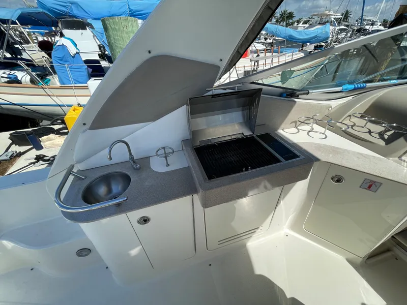 Slide: The Image of 2007 Sea Ray 310 Sundancer boat with outdoor sink and grill station. - 16