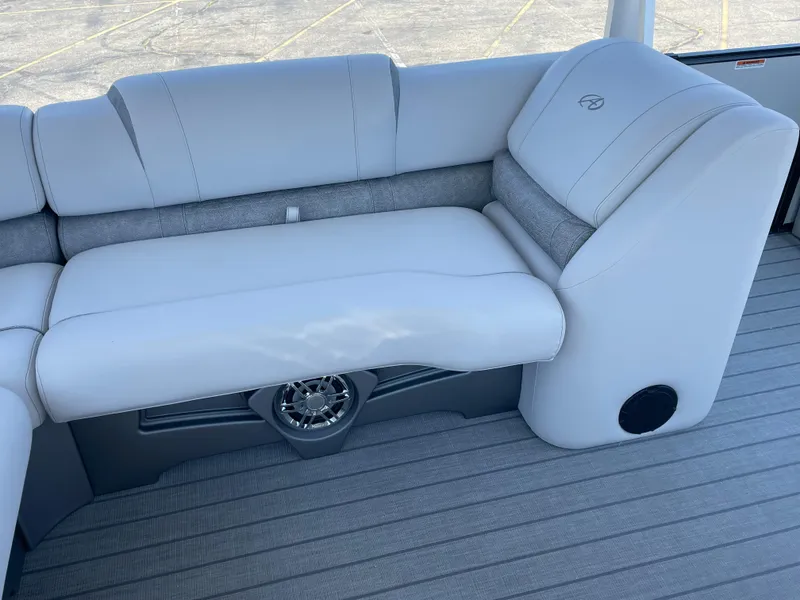 Slide: The Image of Luxurious seating on 2026 Avalon 2585 Catalina Funship boat, featuring sleek design and premium materials. - 8