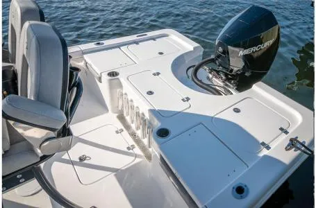 Slide: The Image of 2023 Sea Pro 208 Bay Boat with T-Top, rear deck and Mercury outboard engine. - 9