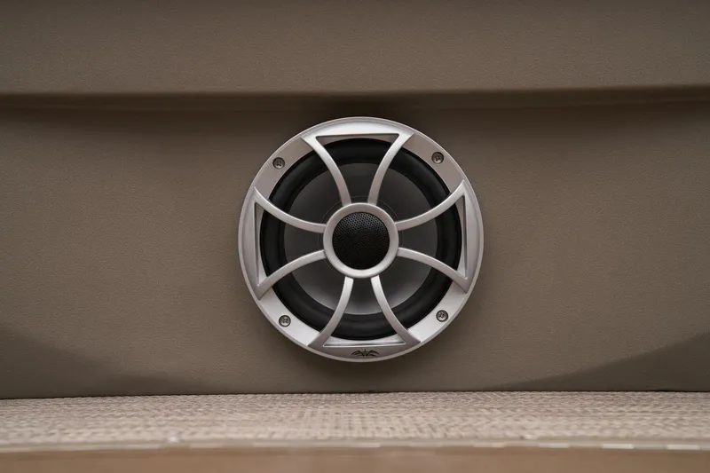 Slide: The Image of 2024 Sun Tracker Sportfish 24 XP3 boat speaker close-up. - 47