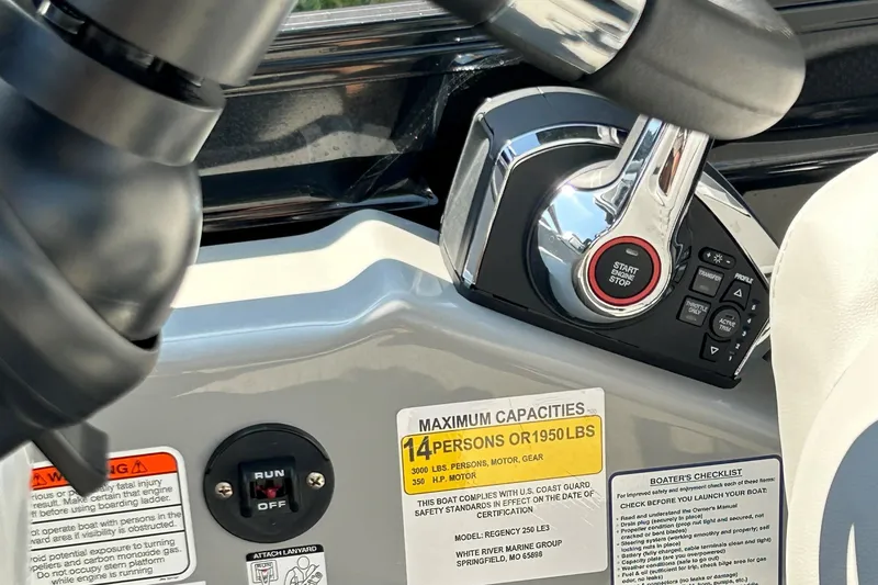 Slide: The Image of 2024 Regency 250 LE3 control panel with capacity label and start/stop button. - 9