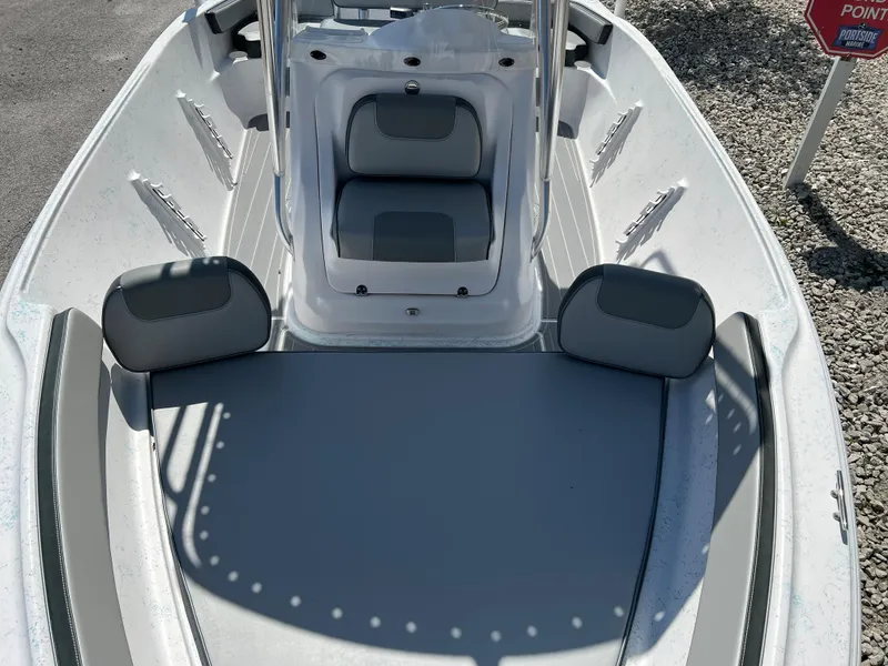 Slide: The Image of 2024 ALK2 Powerboats 18 CRS model with spacious seating and modern design. - 21