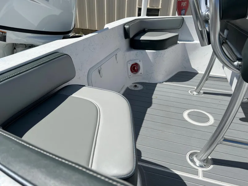 Slide: The Image of 2024 ALK2 Powerboats 18 CRS interior seating and deck. - 8