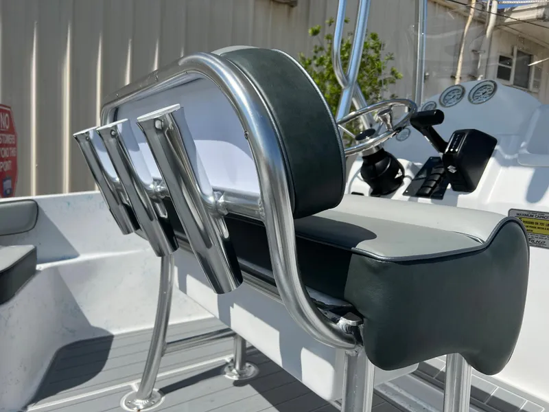 Slide: The Image of 2024 ALK2 Powerboats 18 CRS, close-up of seating and console. - 9