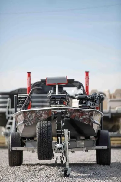 Slide: The Image of 2023 Go-Devil 2060 boat on trailer, front view. - 11