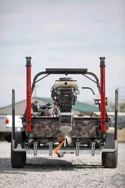 Slide: The Image of 2023 Go-Devil 2060 boat on trailer, rear view. - 17