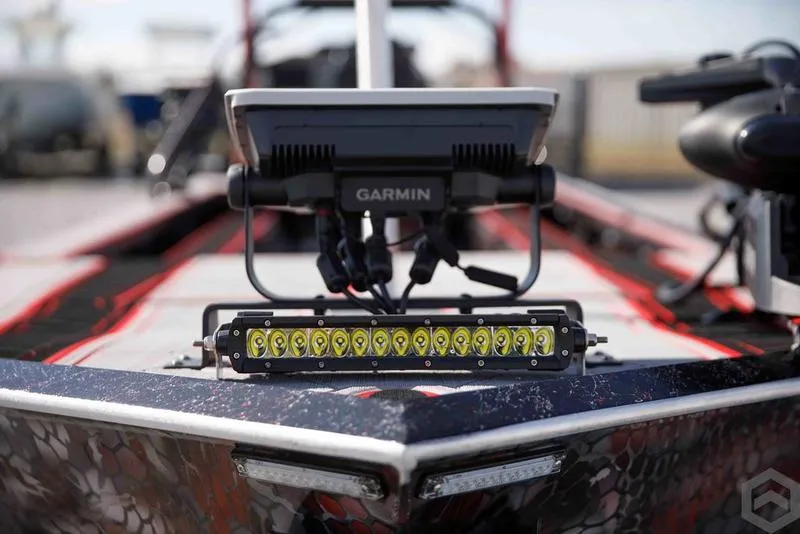 Slide: The Image of 2023 Go-Devil 2060 boat with Garmin navigation system and LED light bar. - 5