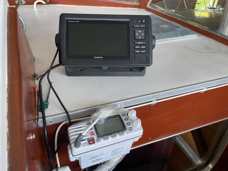 Slide: The Image of Navigation equipment on 1961 Chris-Craft Conqueror boat dashboard. - 5