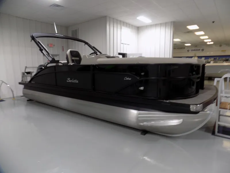 Slide: The Image of 2024 Barletta C22UC pontoon boat in showroom. - 3