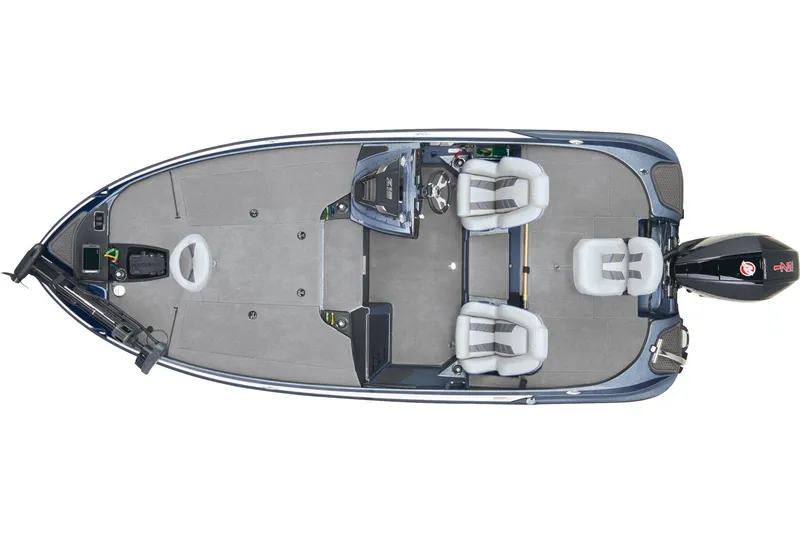 Slide: The Image of 2024 Nitro Z18 Pro fishing boat, top view, featuring spacious deck and seating. - 4