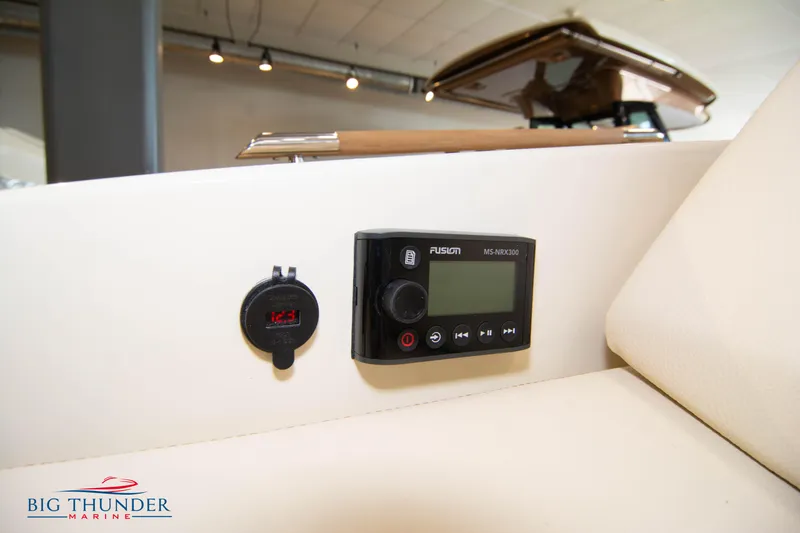 Slide: The Image of 2023 Chris-Craft Launch 31 GT interior with Fusion MS-RA205 stereo system. - 15